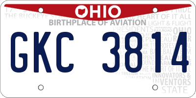 OH license plate GKC3814