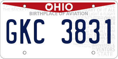 OH license plate GKC3831