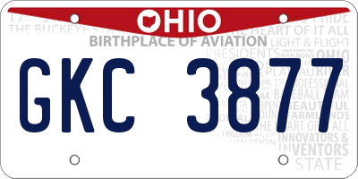 OH license plate GKC3877