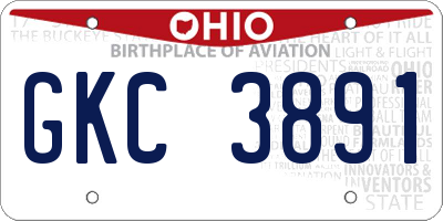 OH license plate GKC3891