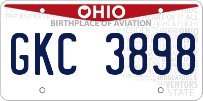 OH license plate GKC3898