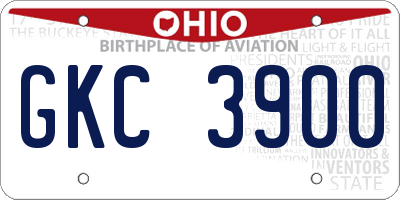 OH license plate GKC3900