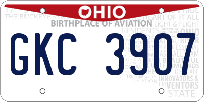 OH license plate GKC3907