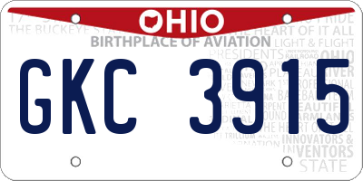 OH license plate GKC3915