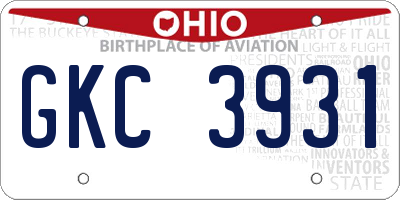 OH license plate GKC3931