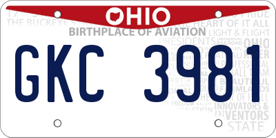 OH license plate GKC3981