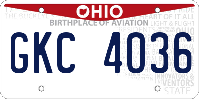OH license plate GKC4036