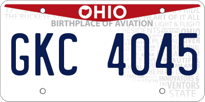 OH license plate GKC4045