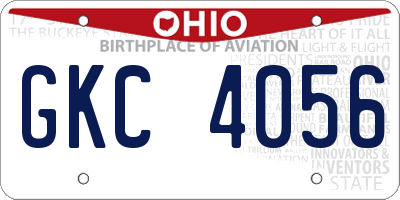 OH license plate GKC4056