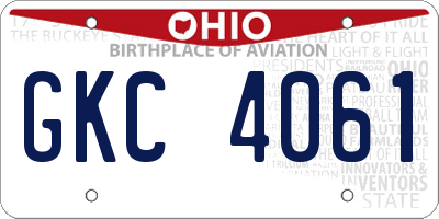 OH license plate GKC4061