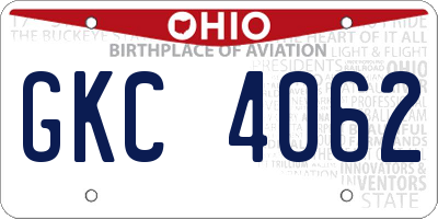 OH license plate GKC4062