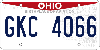OH license plate GKC4066