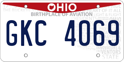 OH license plate GKC4069