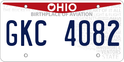 OH license plate GKC4082