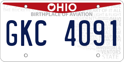 OH license plate GKC4091