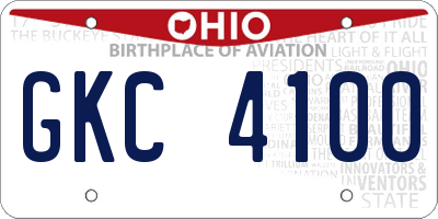 OH license plate GKC4100