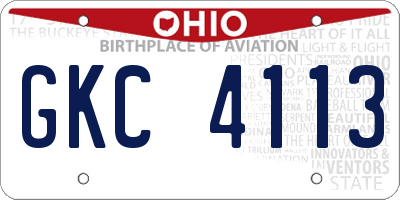 OH license plate GKC4113