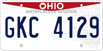 OH license plate GKC4129
