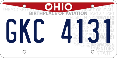 OH license plate GKC4131