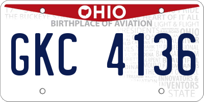OH license plate GKC4136
