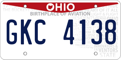 OH license plate GKC4138
