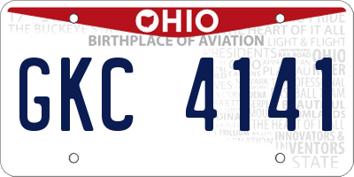OH license plate GKC4141