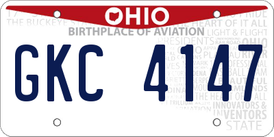 OH license plate GKC4147