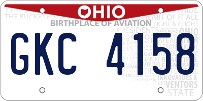 OH license plate GKC4158