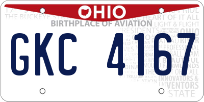 OH license plate GKC4167
