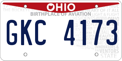 OH license plate GKC4173