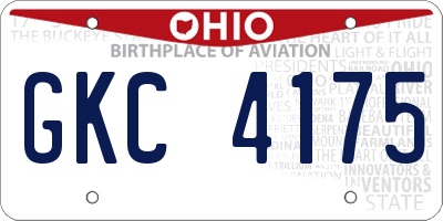 OH license plate GKC4175