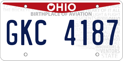 OH license plate GKC4187