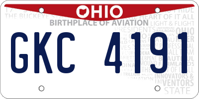 OH license plate GKC4191