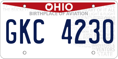 OH license plate GKC4230