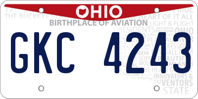 OH license plate GKC4243