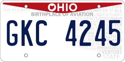 OH license plate GKC4245
