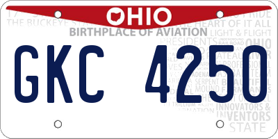 OH license plate GKC4250