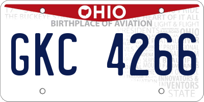 OH license plate GKC4266