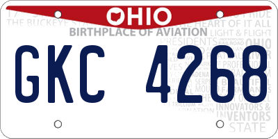 OH license plate GKC4268