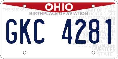 OH license plate GKC4281