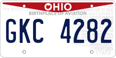 OH license plate GKC4282