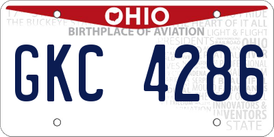 OH license plate GKC4286