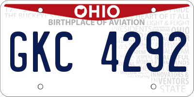 OH license plate GKC4292
