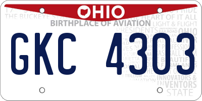 OH license plate GKC4303