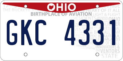 OH license plate GKC4331