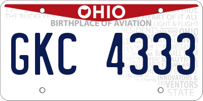 OH license plate GKC4333