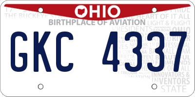 OH license plate GKC4337
