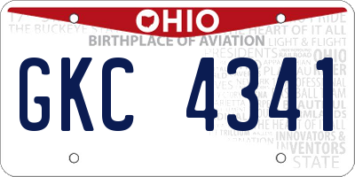 OH license plate GKC4341