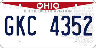 OH license plate GKC4352
