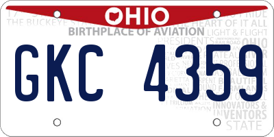 OH license plate GKC4359